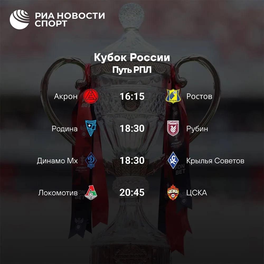 Клубы РПЛ стартуют в розыгрыше Кубка России