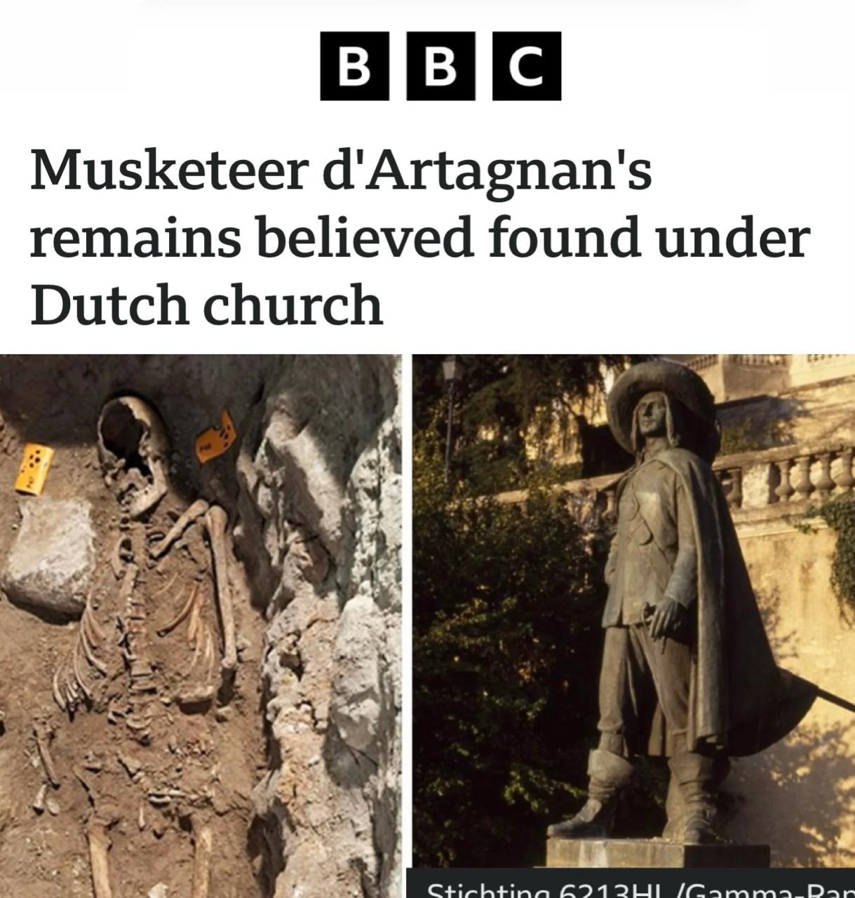 Найдены останки прототипа д’Артаньяна в Нидерландах