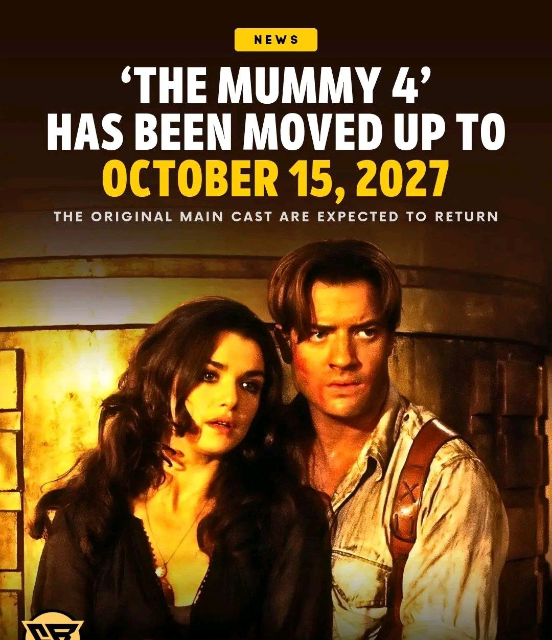 Четвёртая «Мумия» выйдет в 2027 году: Брэндан Фрэйзер и Рэйчел Вайс возвращаются