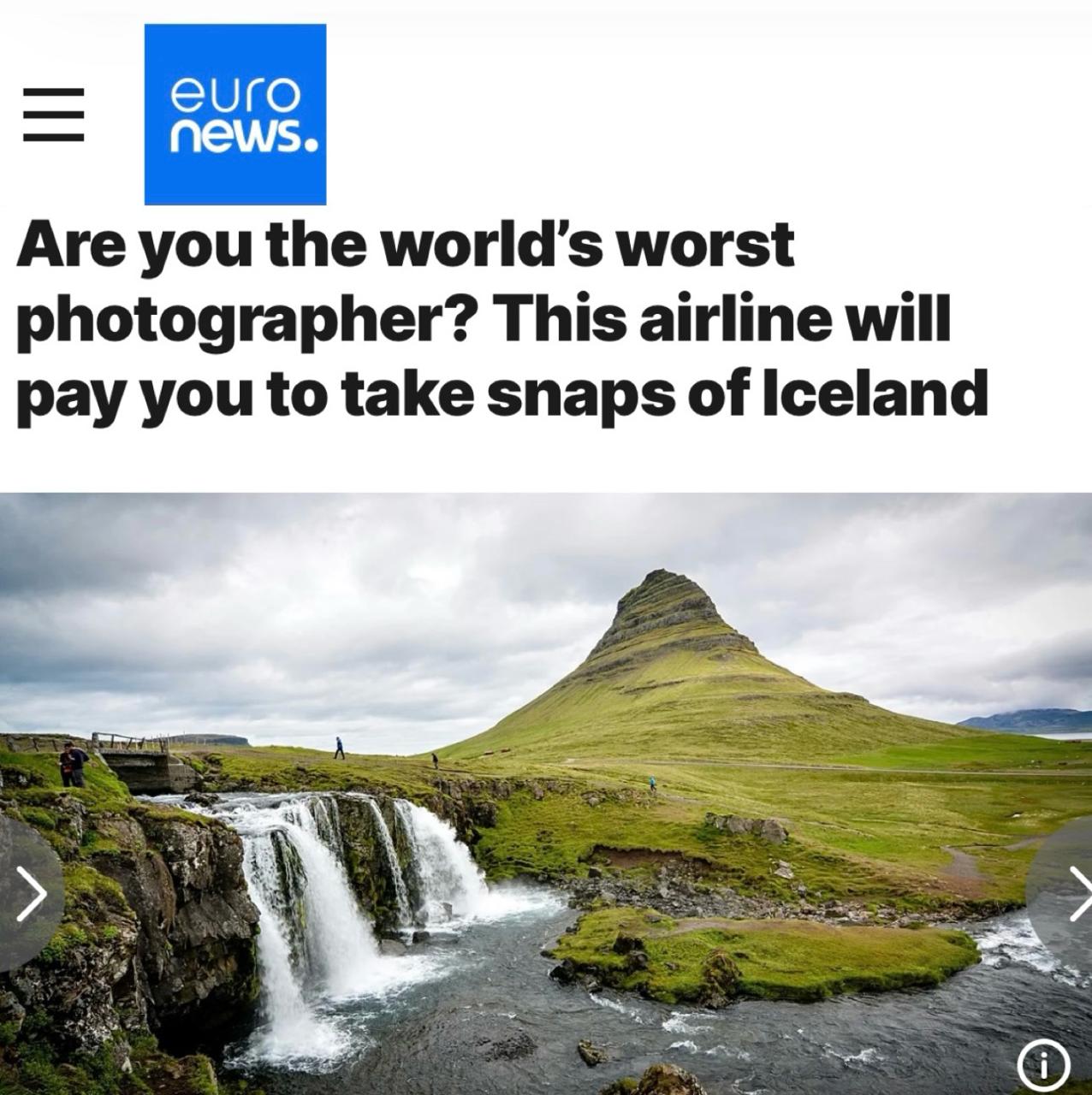 Авиакомпания ищет худшего фотографа для поездки в Исландию