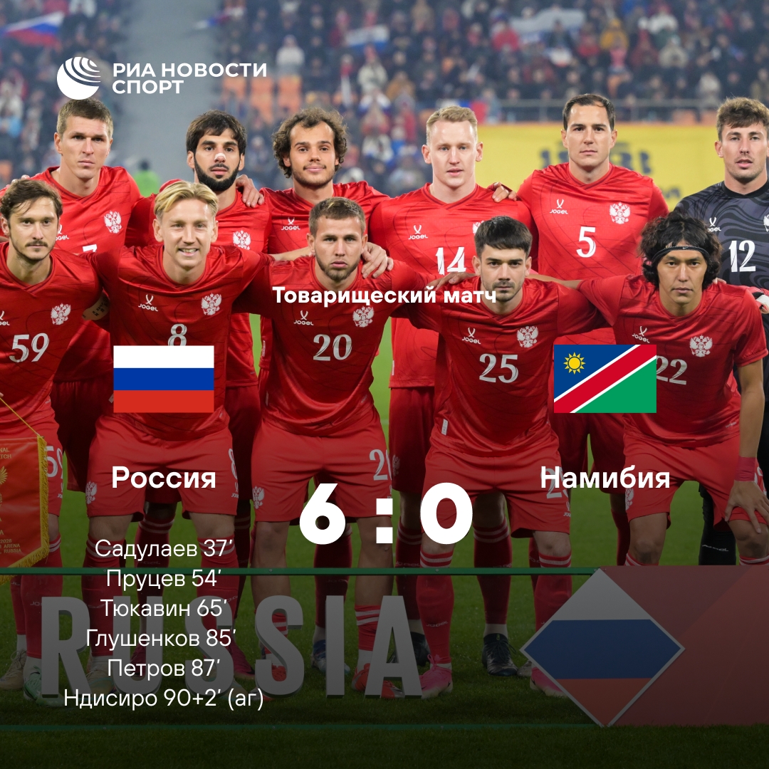 Сборная России разгромила Намибию со счётом 6:0