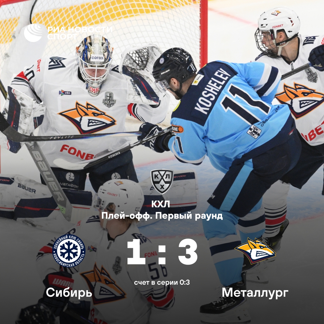«Металлург» ведёт в серии 3:0 после победы над «Сибирью»