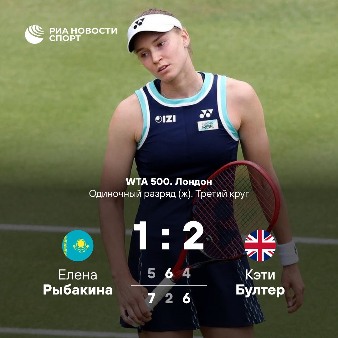 Елена Рыбакина уступила в четвертьфинале турнира в Лондоне