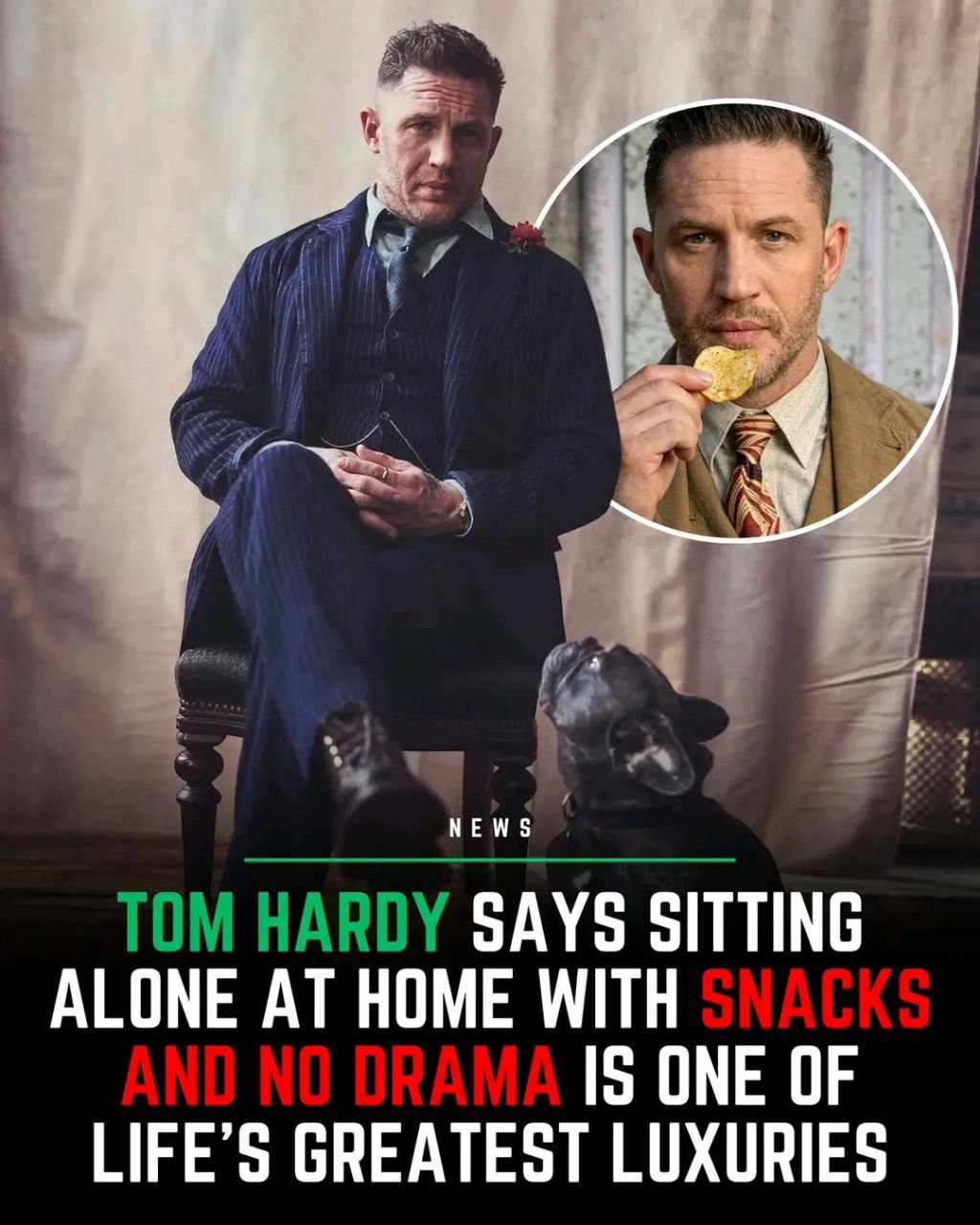 Том Харди назвал тихие вечера дома лучшим отдыхом