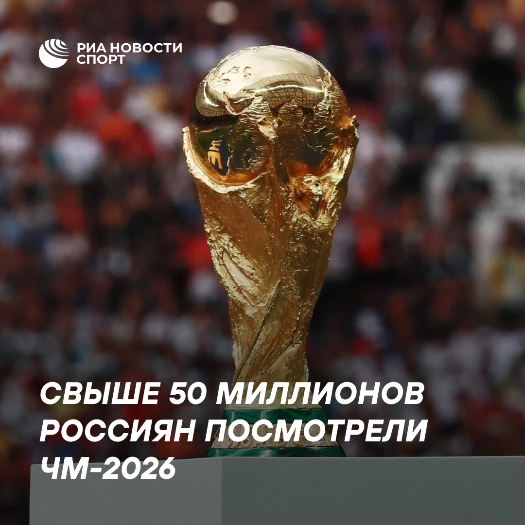 Чемпионат мира по футболу 2026 года привлёк более 50 млн российских зрителей