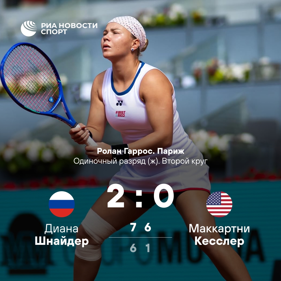 Диана Шнайдер пробилась в третий круг Открытого чемпионата Франции