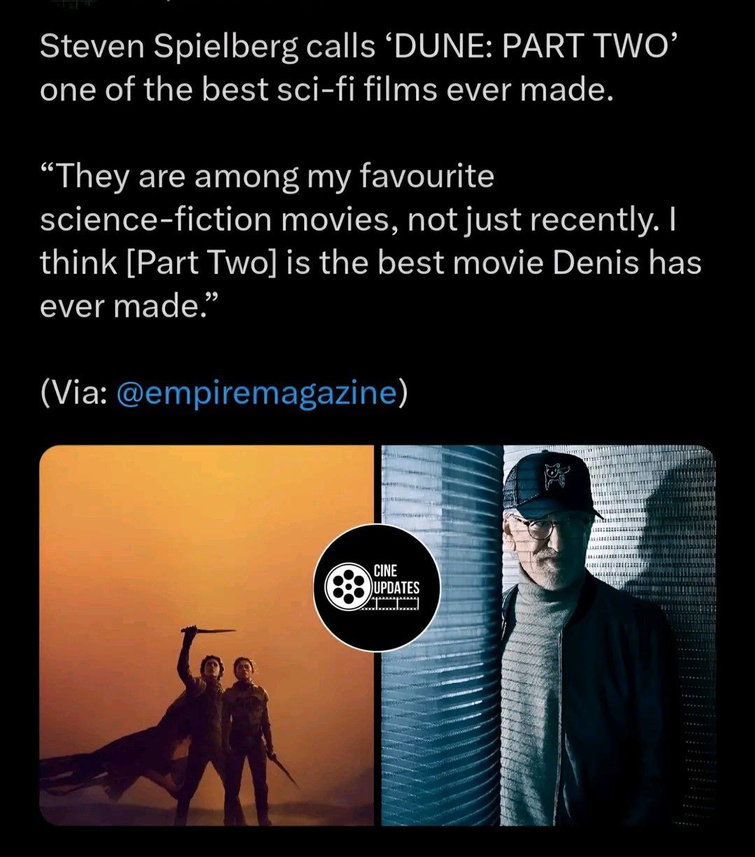 Спилберг назвал «Дюну: Часть вторую» одним из величайших фантастических фильмов