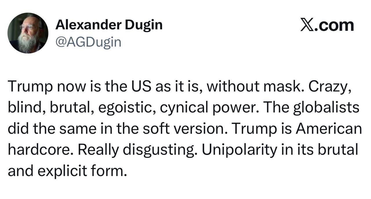 Дугин о Трампе: сущность США без маски