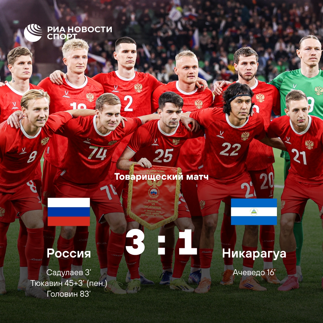 Сборная России победила Никарагуа в товарищеском матче