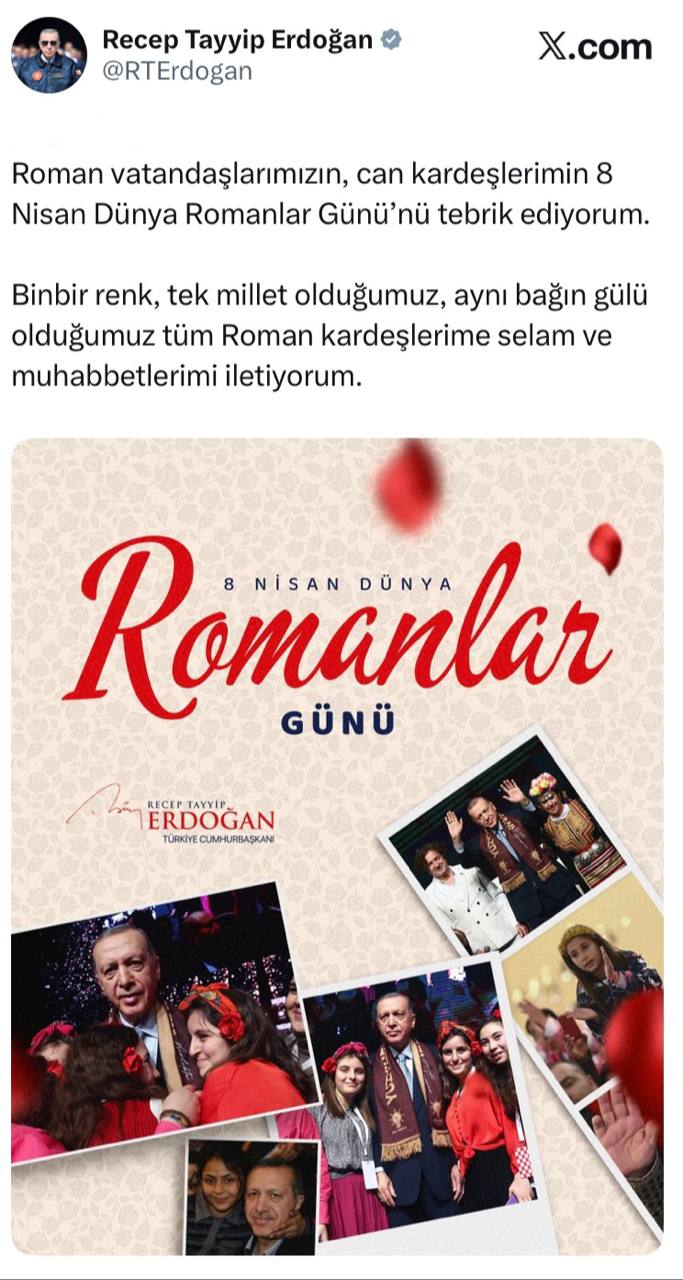 Эрдоган назвал турок и цыган одной нацией