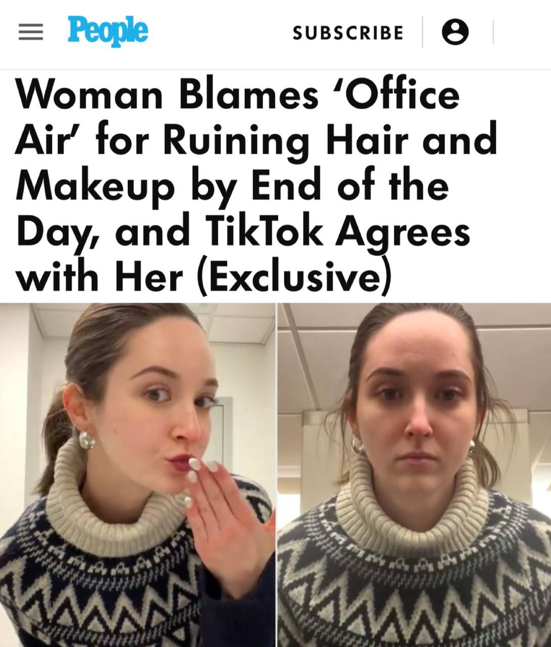 Офисный воздух портит кожу и волосы