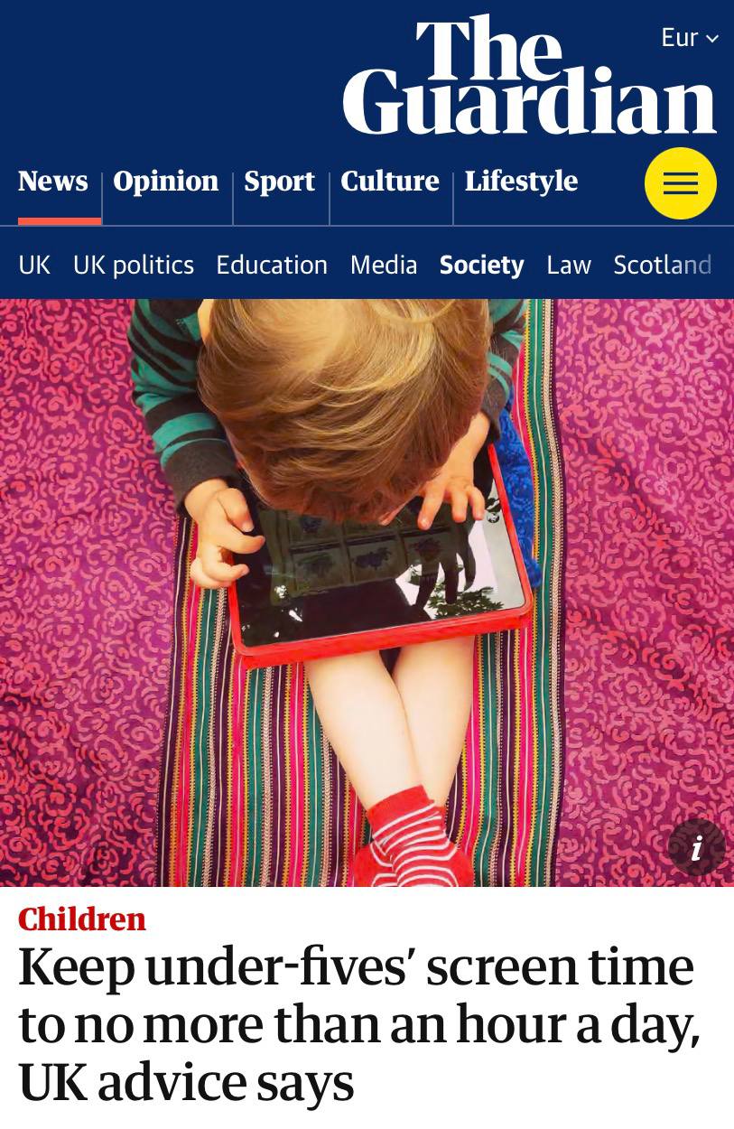 Великобритания ограничивает экранное время для детей до 5 лет