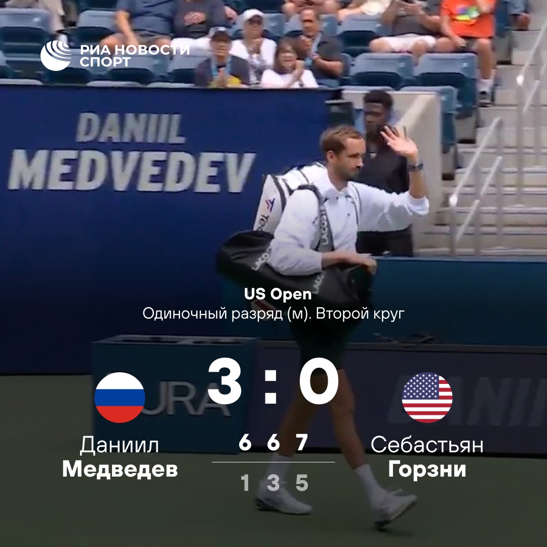 Медведев уверенно вышел в третий круг US Open
