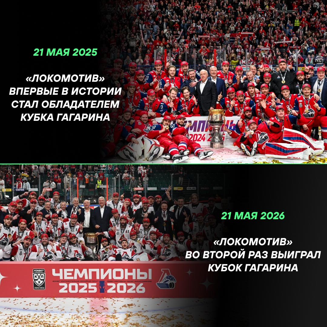 21 мая — день триумфа «Локомотива»: второй Кубок Гагарина подряд