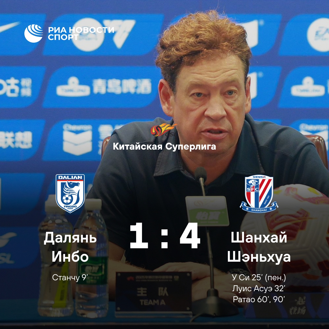 «Шанхай Шэньхуа» Слуцкого одержал первую победу в чемпионате Китая с апреля