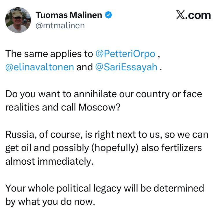 Финский профессор призывает правительство к диалогу с Москвой