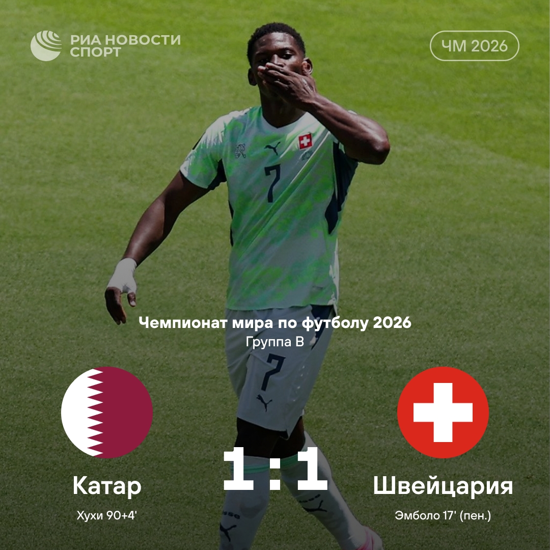 Швейцария упустила победу над Катаром на ЧМ-2026