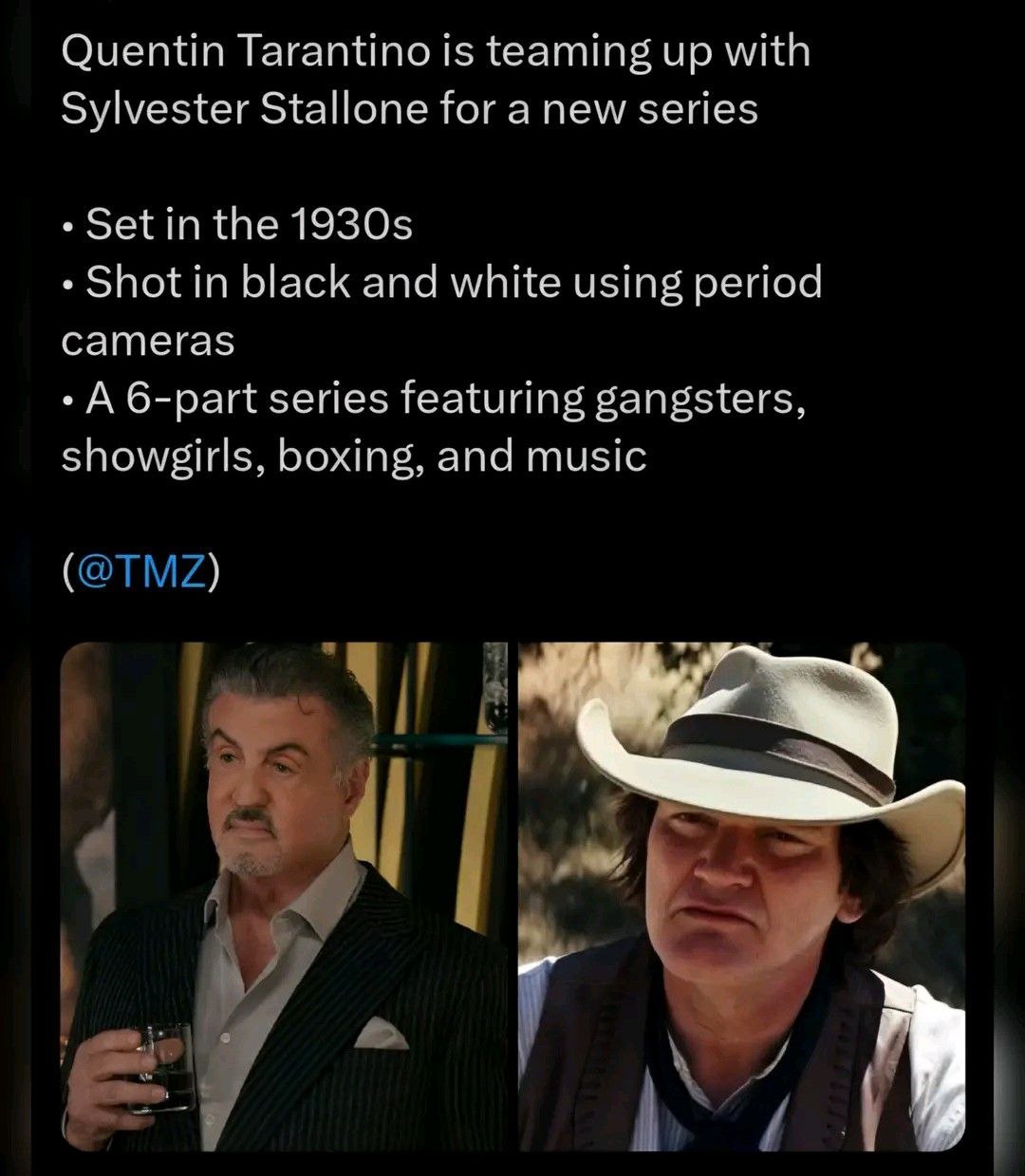 Тарантино и Сталлоне снимут сериал о 30-х годах