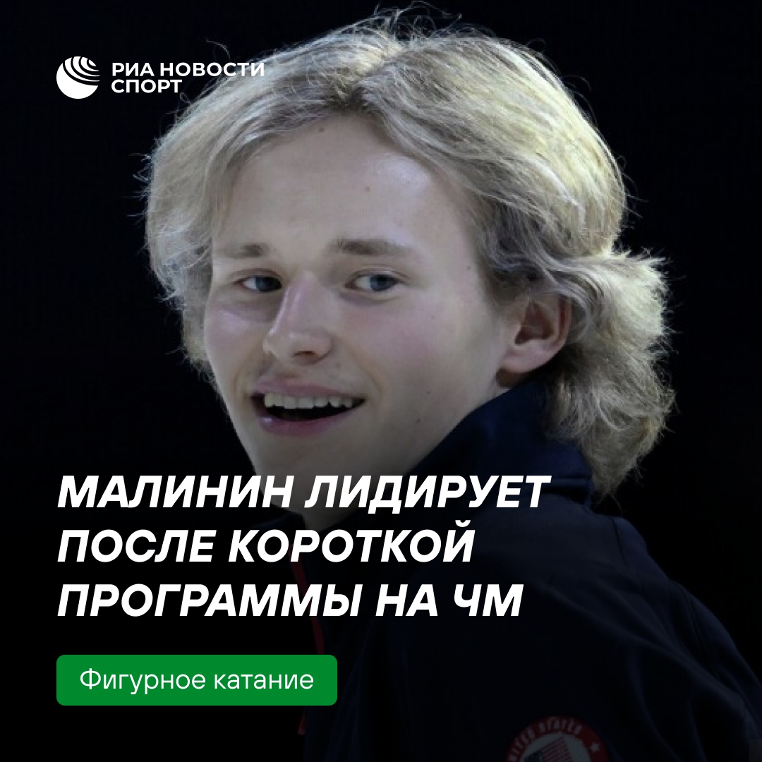 Илья Малинин возглавил турнирную таблицу после короткой программы на ЧМ в Праге