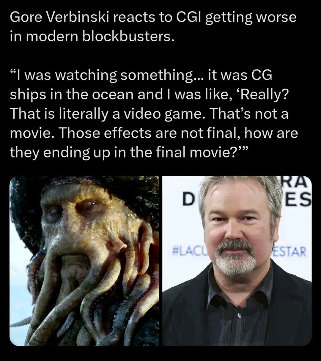 Вербински раскритиковал качество CGI в современных блокбастерах