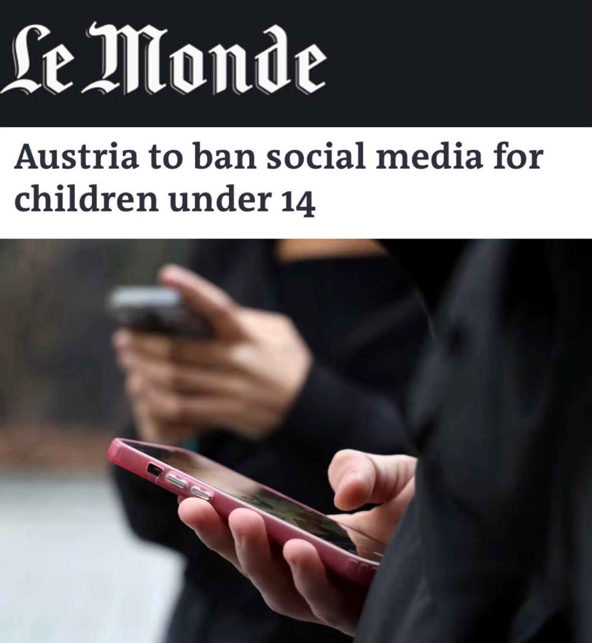 Австрия готовит запрет соцсетей для детей до 14 лет