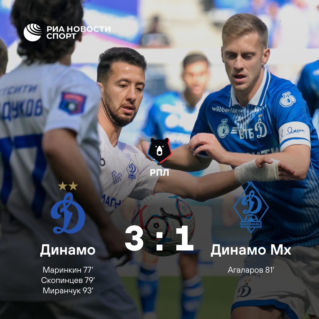 «Динамо» из Москвы впервые выиграло в новом сезоне РПЛ